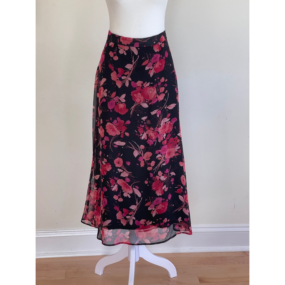 Red Blazer and Floral Midi Skirt 2 Piece Suit Set Women Professional  Size 14 - Picture 7 of 16